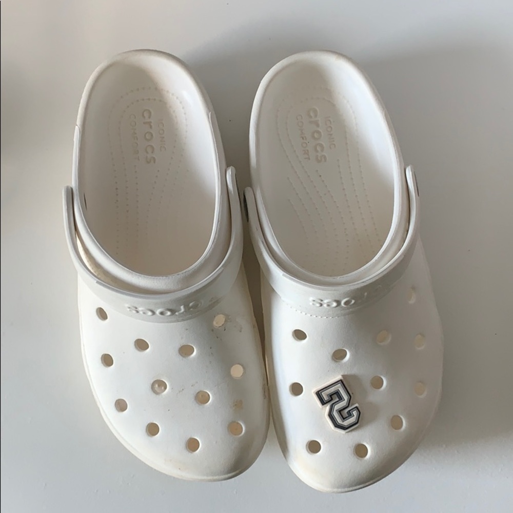 White Iconic Comfort Crocs